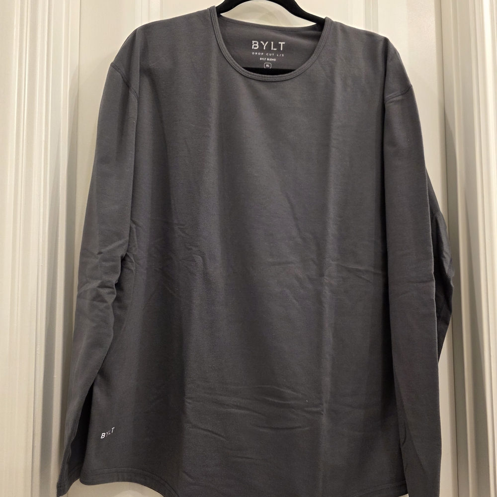 BYLT Basics Gray Long Sleeve Tee